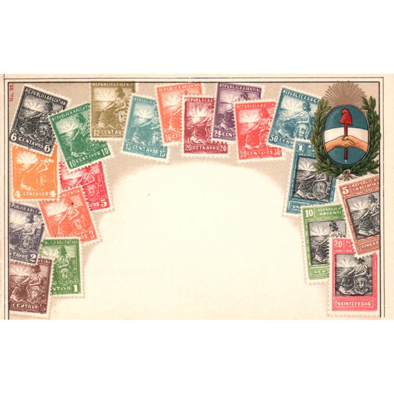 Argentina. Frimærkepostkort/Stamp postcard, Ottmar Zieher, ubrugt