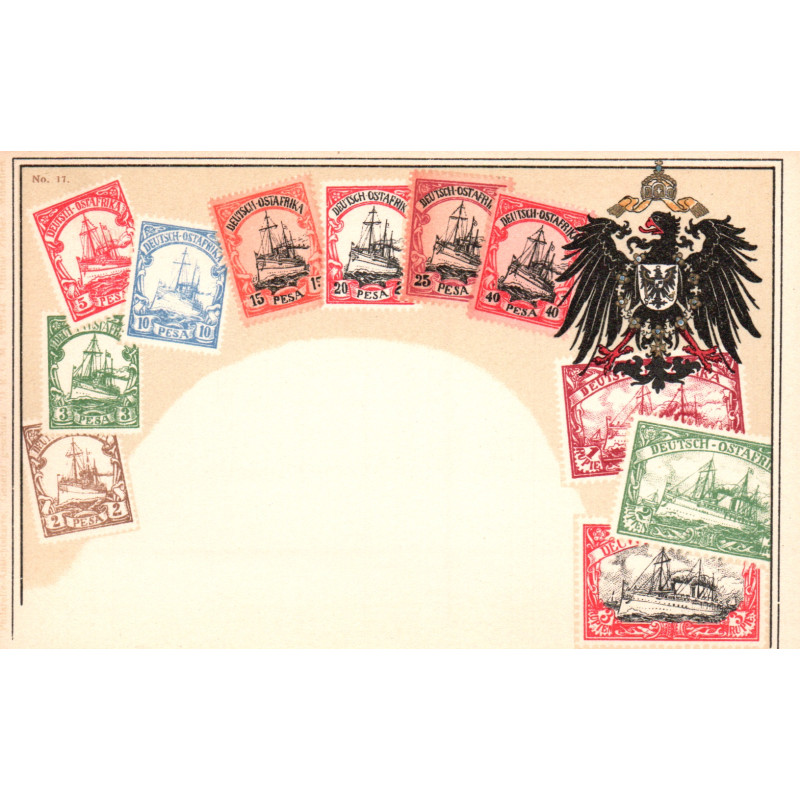 Deutches-Ostafrika. Frimærkepostkort/Stamp postcard, Ottmar Zieher, ubrugt