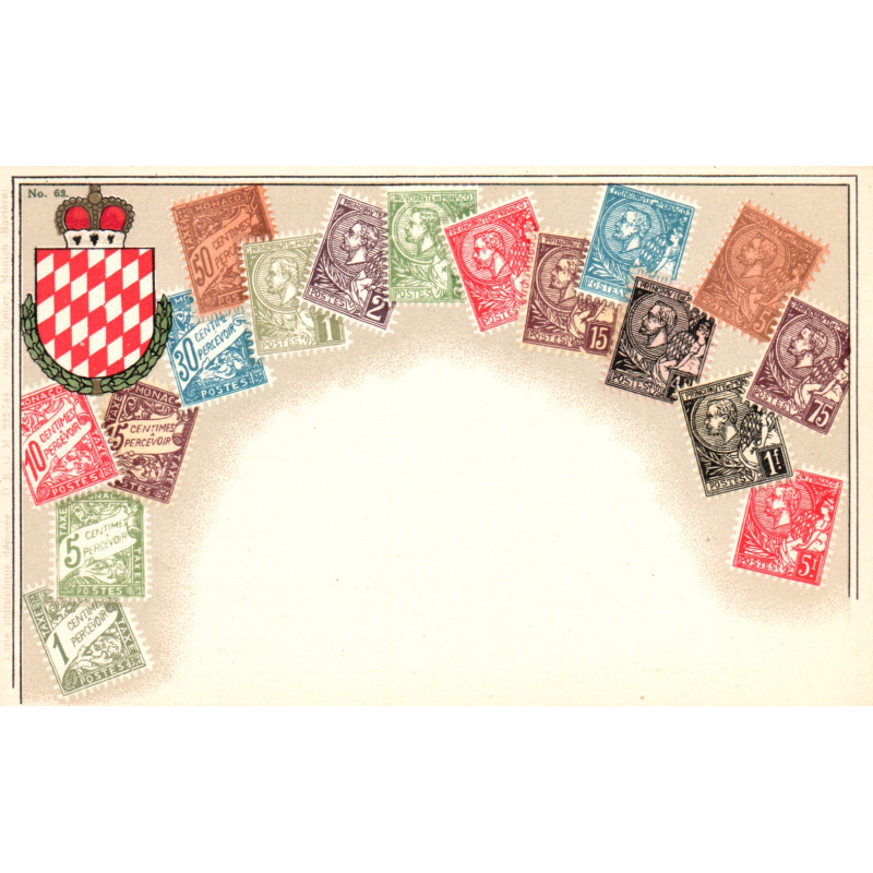 Monaco. Frimærkepostkort/Stamp postcard, Ottmar Zieher, ubrugt
