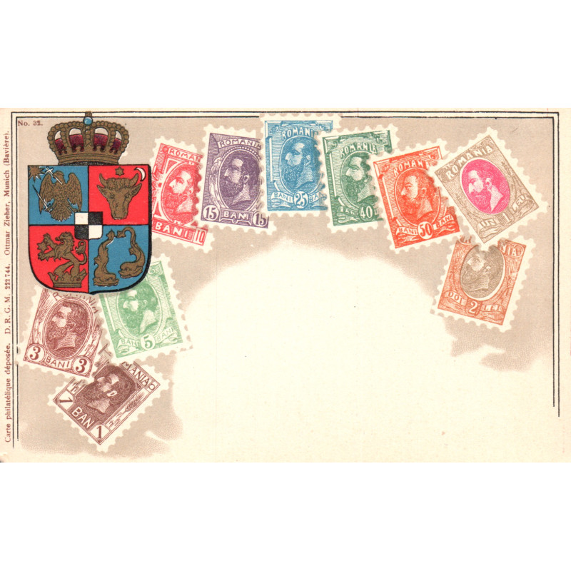 Romania. Frimærkepostkort/Stamp postcard, Ottmar Zieher, ubrugt