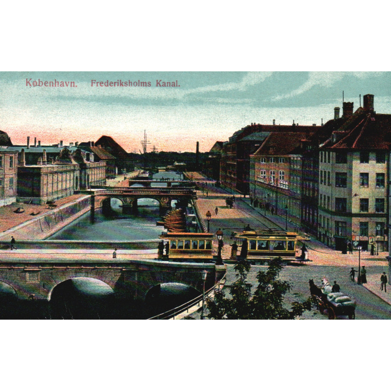 København. Frederiksholm kanal, med sporvogne, brugt (Vincents)