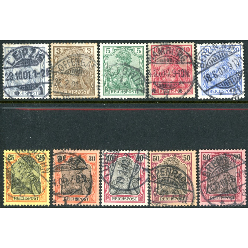 Rige. 1900. 2-80 pf. Reichpost, AFA nr. 53-62 (o)                                           **/(o)