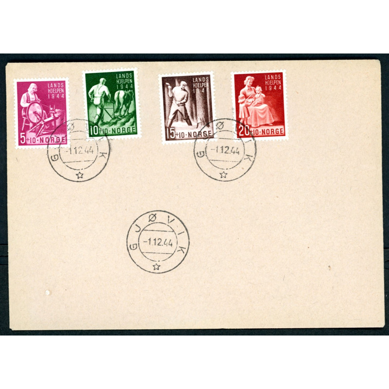 Norge. 1944. Landshjælp II AFA nr 305-08, på  FDC