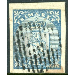 Norge. 1855. 4 Skilling blå AFA nr 1 (o) (11 streger)