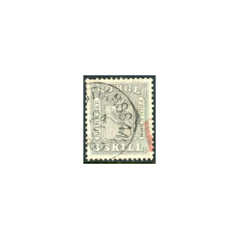 Norge 1863-66 3 sk. Lillagrå AFA nr. 7 ** Postfrisk ubrugt stemplet