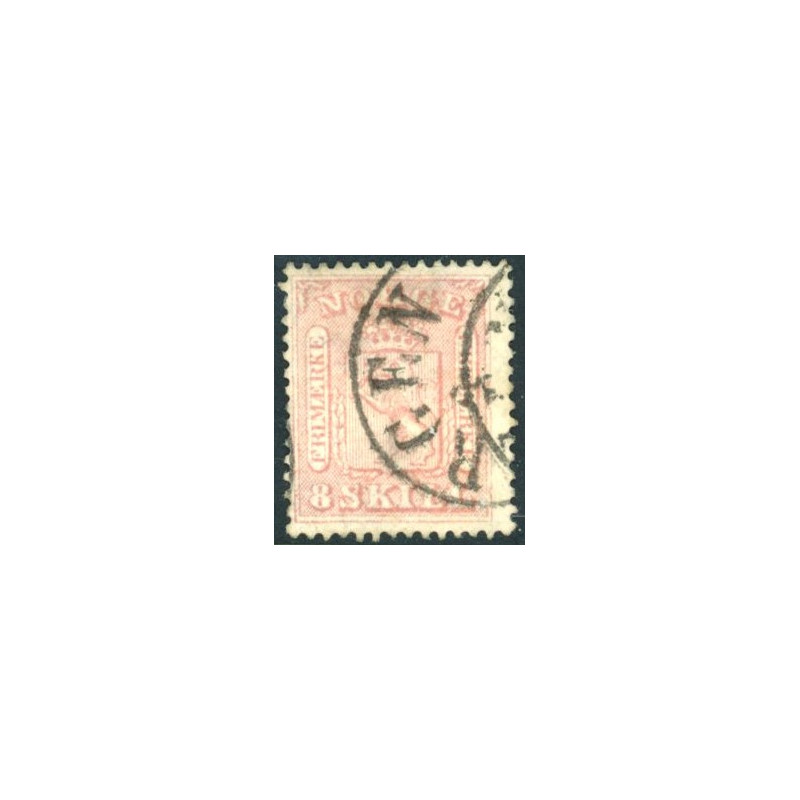 Norge 1863-66 8 sk. AFA nr. 9 **  Postfrisk ubrugt stemplet