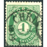 Norge 1872-75. 1 sk. Mørkgrøn AFA nr. 16b ** Postfrisk ubrugt stemplet st.