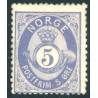 Norge. 1877-78. 5 Øre. Ultramarin. AFA nr. 24 **  Postfrisk ubrugt stemplet st.