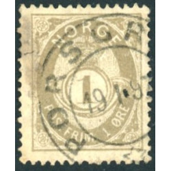 Norge. 1891-93. 1 Øre,  brungrå AFA nr. 50 ** Postfrisk ubrugt stemplet st.