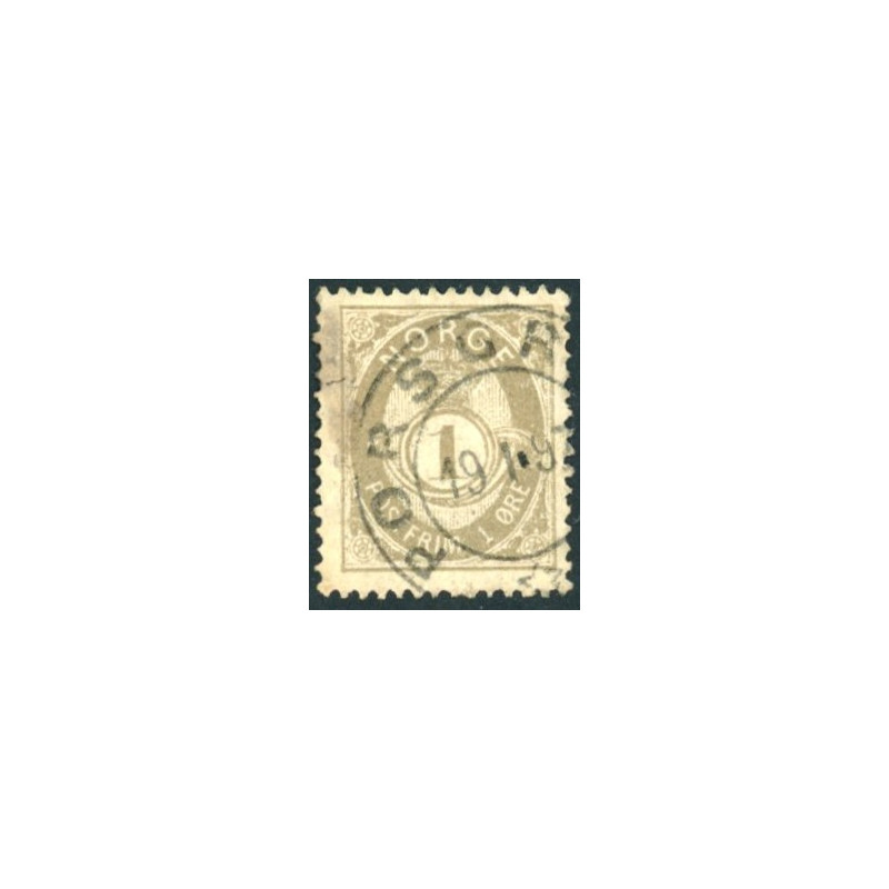 Norge. 1891-93. 1 Øre,  brungrå AFA nr. 50 ** Postfrisk ubrugt stemplet st.