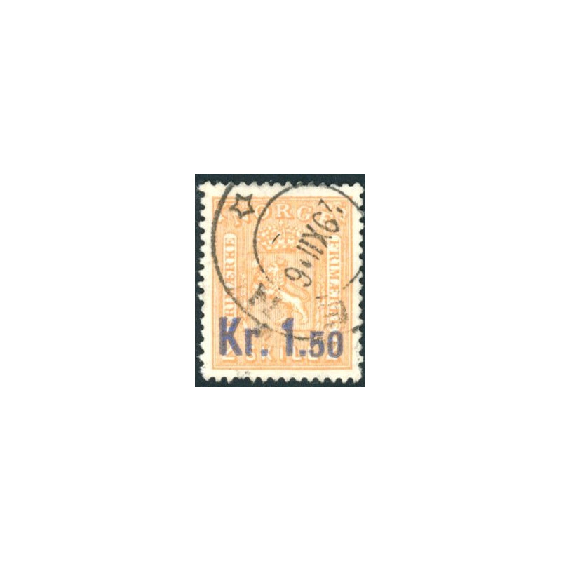 Norge. 1905. 1,50 Kr. Provisorier. AFA nr. 63 **  Postfrisk ubrugt stemplet st.