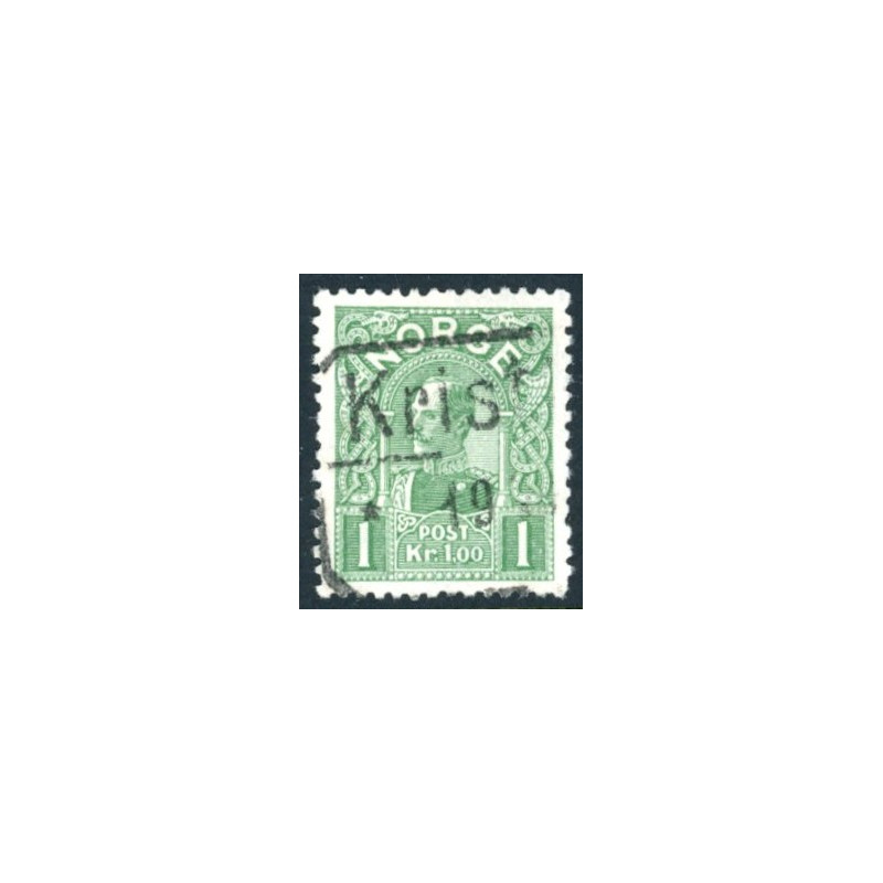Norge. 1909. Haakon VII, 1.00 kr. AFA nr. 72 **  Postfrisk ubrugt stemplet st.
