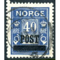 Norge. 1929. Provisorier på portomærker. 40 øre. Blå. AFA nr. 144a ** st. stemplet postfrisk