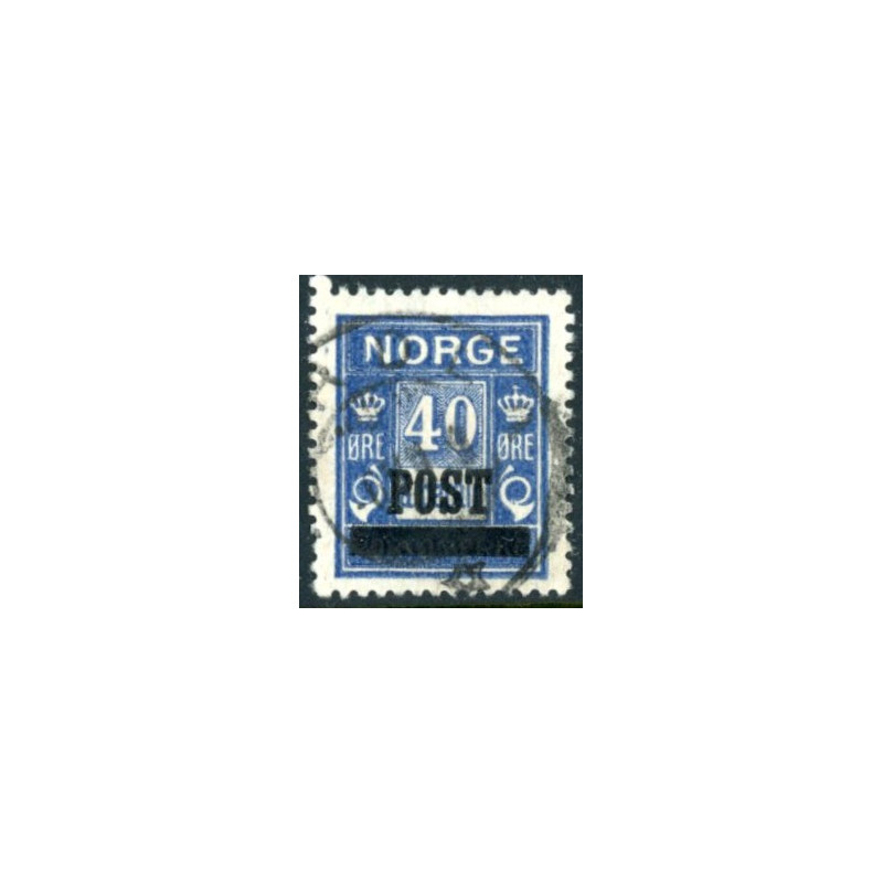 Norge. 1929. Provisorier på portomærker. 40 øre. Blå. AFA nr. 144a ** st. stemplet postfrisk