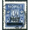 Norge. 1929. Provisorier på portomærker. 40 øre. Blå. AFA nr. 144a ** st. stemplet postfrisk