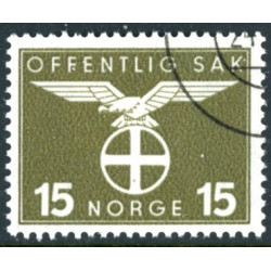 Norge. Tjenste. 1944. 15 Øre. AFA nr. 44 **    / st.
