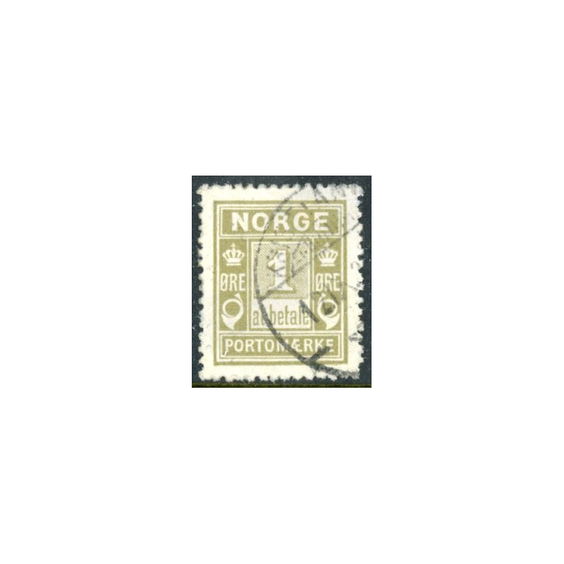 Norge. Portomærke. 1889-93.  1 Øre Olivgrå AFA nr 1 (o) **