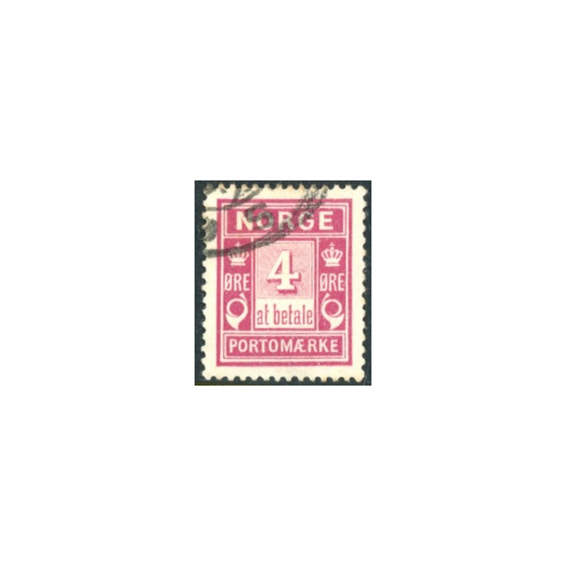 Norge. Portomærke. 1889-93.  4 Øre rødlilla, AFA nr 2 ** (o)