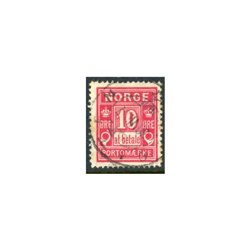 Norge. Portomærke. 1889-93.  10 Øre rød, AFA nr 3 **                               (o)