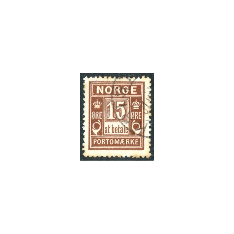 Norge. Portomærke. 1914.  15 Øre brun, AFA nr.  6 **                         (o)