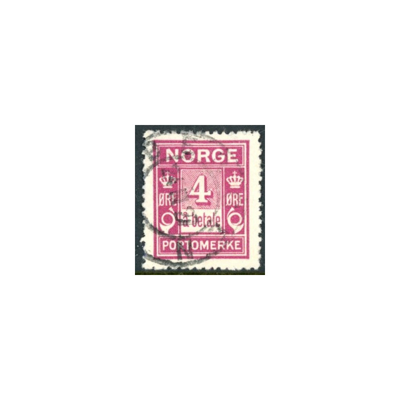 Norge. Portomærke. 1921-24. 4 Øre rødlilla, AFA nr.  7 **                       (o)