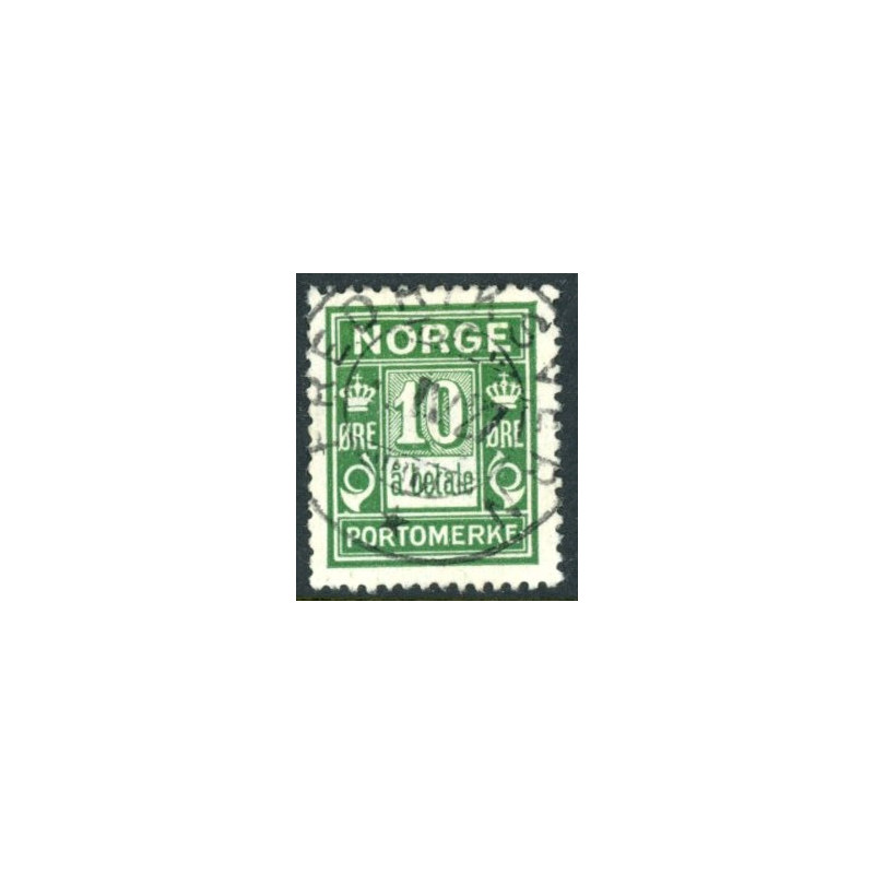 Norge. Portomærke. 1921-24. 10 Øre grøn, AFA nr.  8 **                     (o)