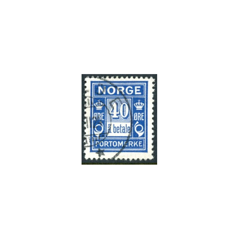 Norge. Portomærke. 1921-24. 40 Øre mørkblå, AFA nr.  10 **                   (o)