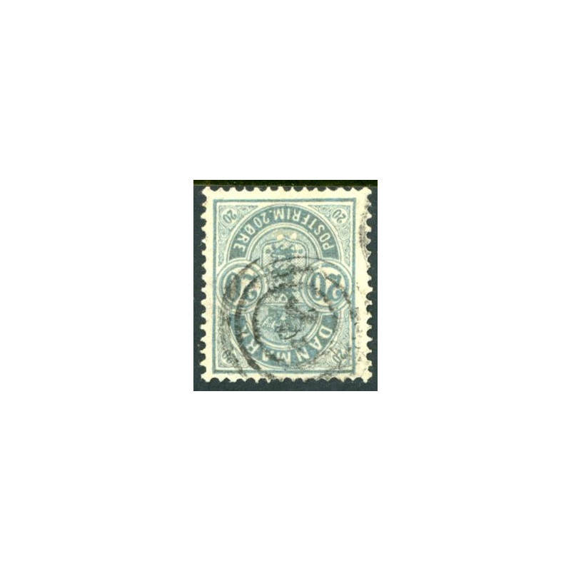 1884. Våbentype 20 øre AFA nr. 36 OMV. VM (o)