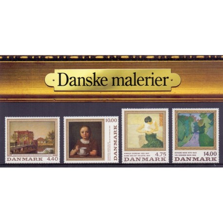 Souvenirmappe.1991. Danske malerier. AFA nr. SM 6