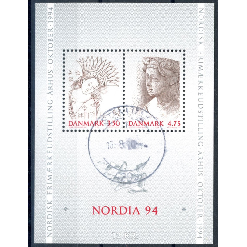 1992. Nordia 94. AFA nr. 1011x-12, med åbent 0 miniark (o)        Stemplet FDC