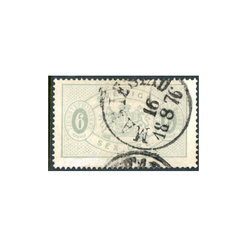 Sverige. Tjenste 1874. 6 Øre Grå, AFA nr 4b *             , **, (o)