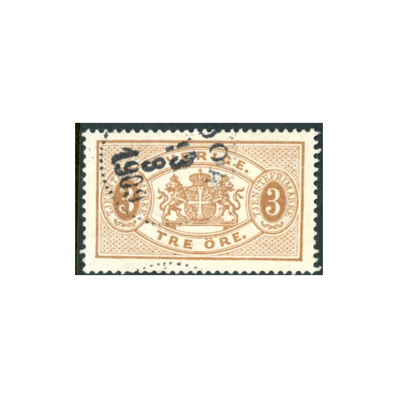 Sverige. Tjenste 1874. 3 Øre brun, AFA nr 1 *, **, (o)
