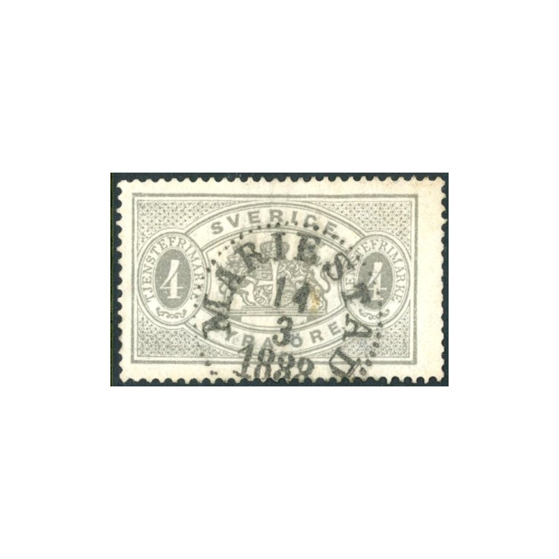 Sverige. Tjeneste 1881-85. 4 Øre grå, AFA nr 2B *,             **, (o)