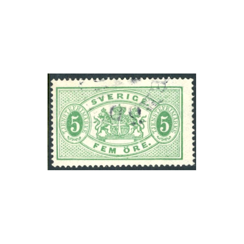 Sverige. Tjeneste 1881-85. 5 Øre grøn, AFA nr 3B *             **, (o)
