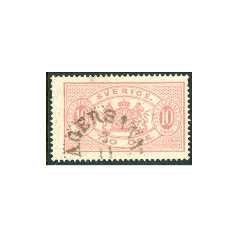 Sverige. Tjeneste 1881-85. 10 Øre rosa, AFA nr 5 *           **, (o)