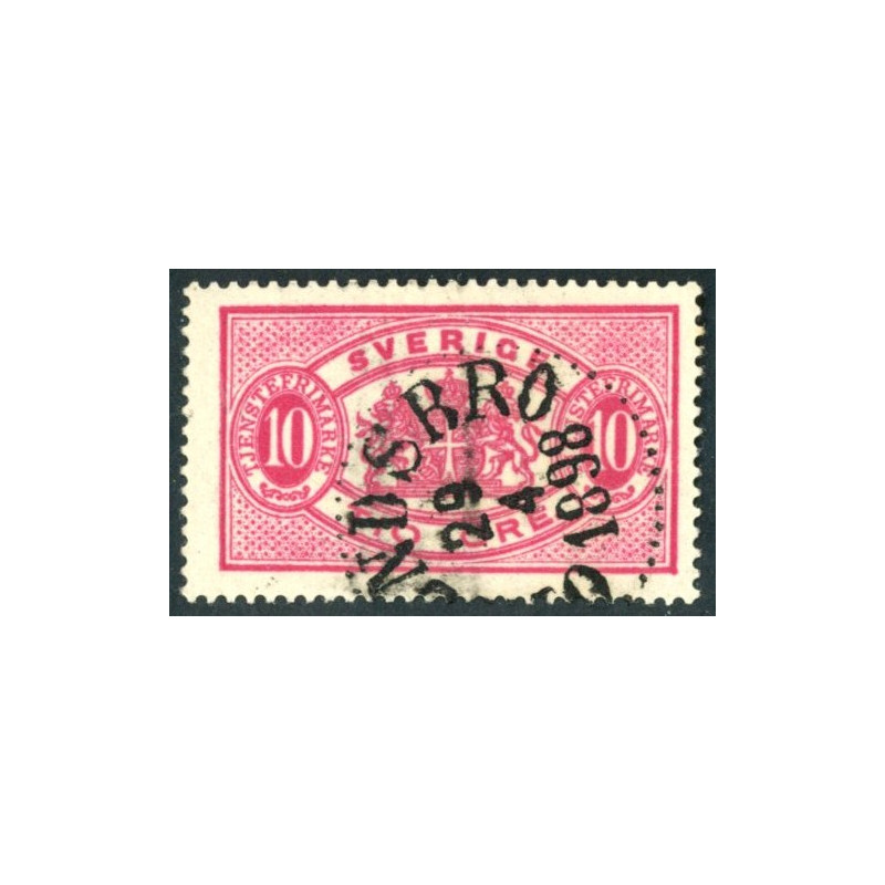 Sverige. Tjeneste 1881-85. 10 Øre Karmin, AFA nr 5a *           **, (o)