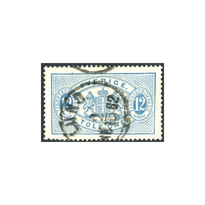 Sverige. Tjeneste 1881-85. 12 Øre blå, AFA nr 6B *           **, (o)