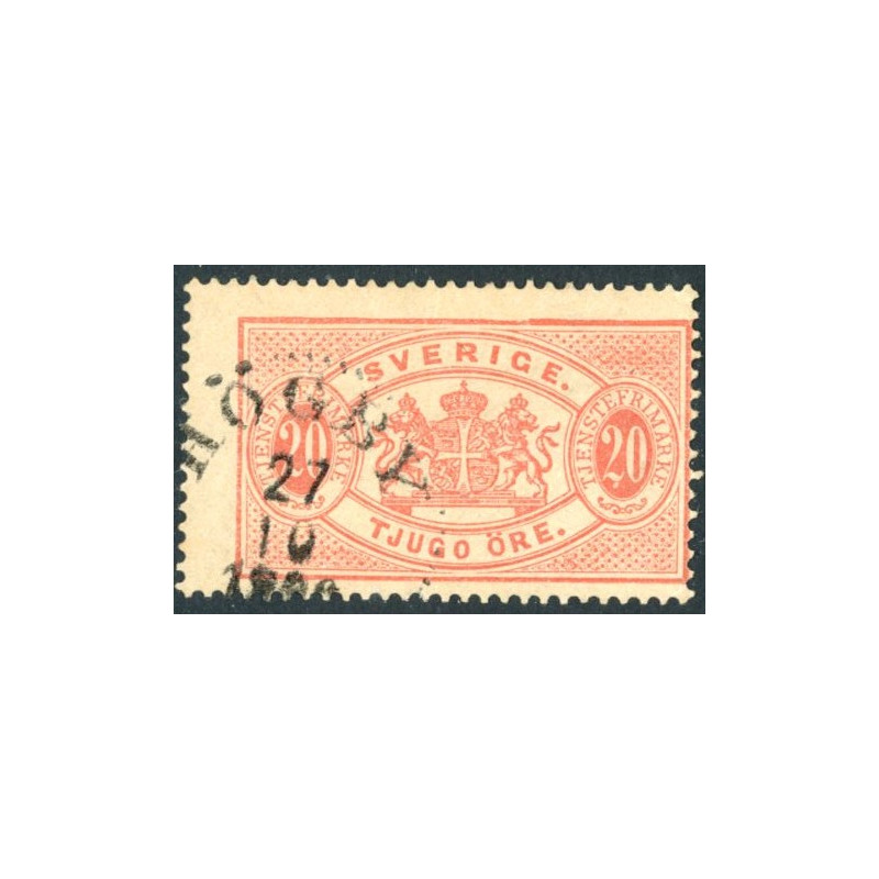 Sverige. Tjeneste 1881-85. 20 Øre rød, AFA nr 7B *          **, (o)