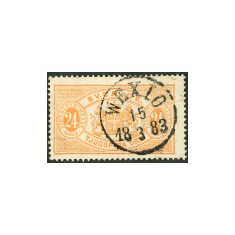 Sverige. Tjeneste 1881-85. 24 Øre gulorange, AFA nr 8B *        **, (o)