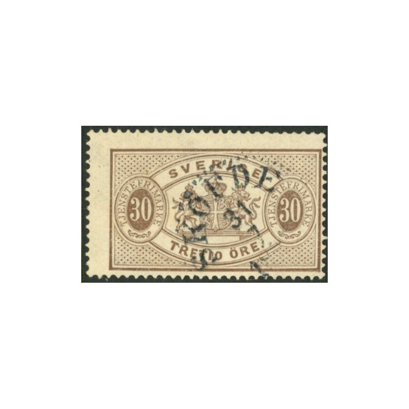 Sverige. Tjeneste 1881-85. 30 Øre brun, AFA nr 9B *      **, (o)