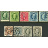 Sverige. 1891. Kong Oscar, 5-50 Øre, AFA nr. 41-45b st. (9)  postfrisk stemplet FDC st,