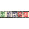 Sverige. 1925-26. Båndmærker tonet plade.  5-15 Øre. AFA nr. 189B-191Ba st. (5)  postfrisk stemplet FDC st,