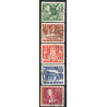 Sverige. 1938, Delaware 5-60 Øre, AFA nr. 250-54 **     postfrisk stemplet FDC st,