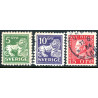 Sverige. 1934. Båndmærker 5-15 Øre HVIDT papir, tk. alle sider, AFA nr.  189BH-191BH st.  postfrisk stemplet FDC st,