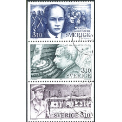 Sverige. 1987. I Humanitetens tjenste. AFA nr. 1413-15 postfrisk 3-stribe  Stemplet hæfte FDC parstykkke SWEDEN **/o