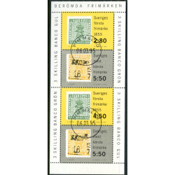 Sverige. 1992. Berømte frimærker. AFA nr. 1645-47 postfrisk miniark  Stemplet hæfte FDC parstykkke SWEDEN **/o