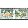 Sverige 1996. Vilde dyr. AFA 1855-56, postfrisk parstykke stemplet  hæfte FDC
