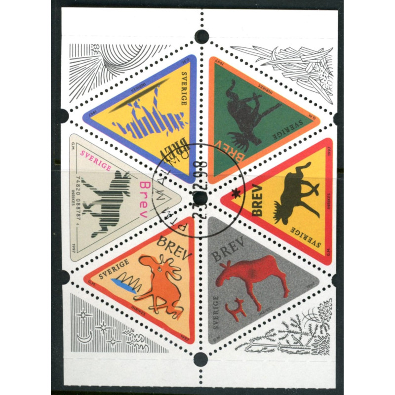 Sverige 1997. Elge. AFA nr. 1939-44 postfrisk stemplet  hæfte FDC