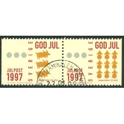 Sverige 1997. Julefrimærker. AFA nr. 1955-7 postfrisk stemplet  hæfte FDC