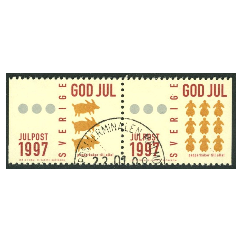 Sverige 1997. Julefrimærker. AFA nr. 1955-7 postfrisk stemplet  hæfte FDC